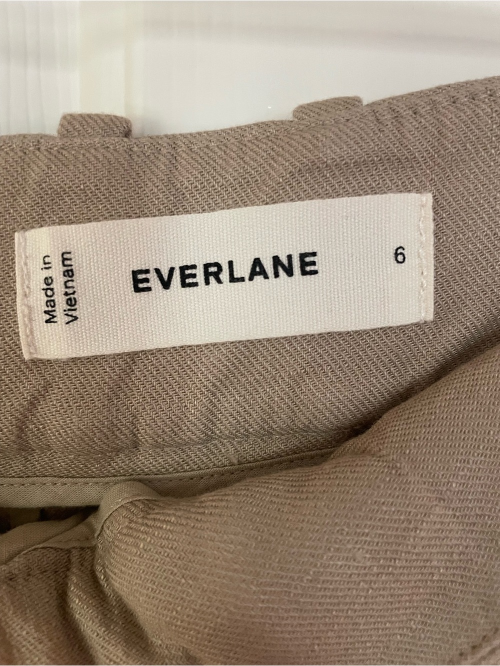 Everlane Linen Trousers Khaki Size 6 - Picture 3 of 10